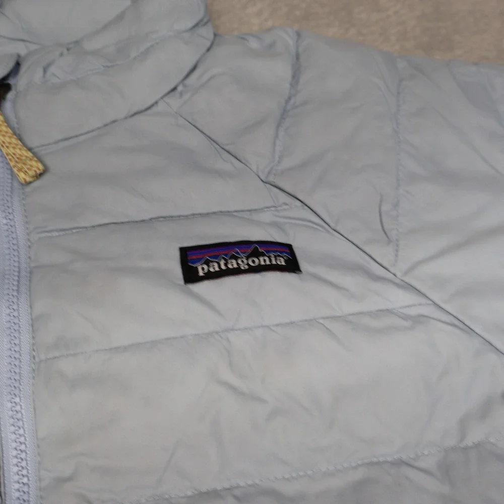 Patagonia Down Sweater Jacket Girls Large 12 Blue Insulated Light Quilted Puffer